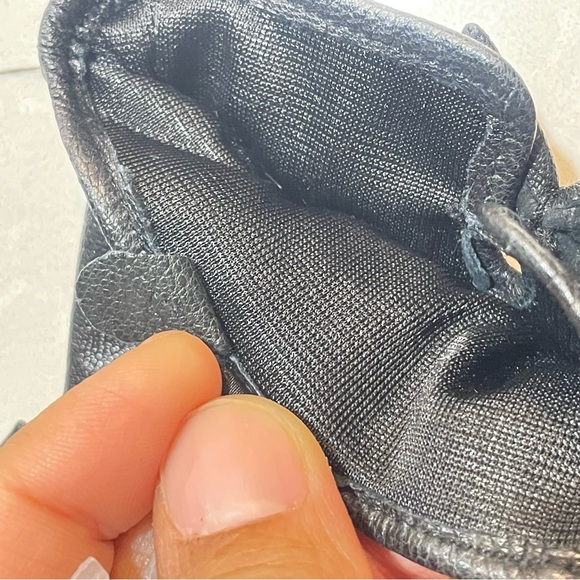 LEATHER BLACK GLOVES WITH BOW ONE SIZE SOFT LEATHER - Picture 6 of 13